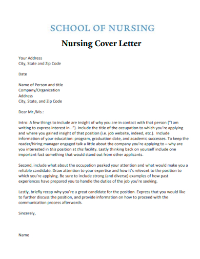 Nursing Cover Letter - Examples, Google Docs, MS Word, Apple Pages, PDF ...