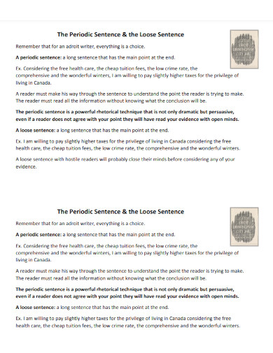 8+ Periodic Sentence Examples - Format, Sample | Examples