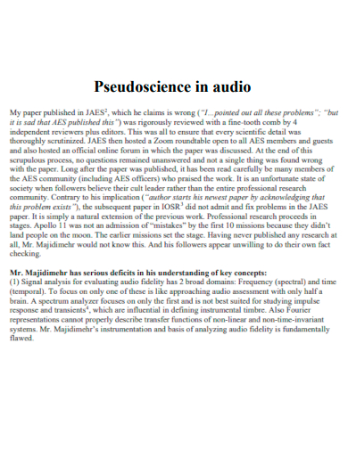 pseudoscience in audio