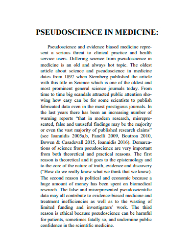pseudoscience in medicine