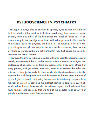 pseudoscience in psychiatry