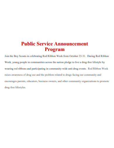public service announcement program