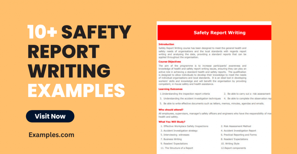 Safety Report Writing Examples