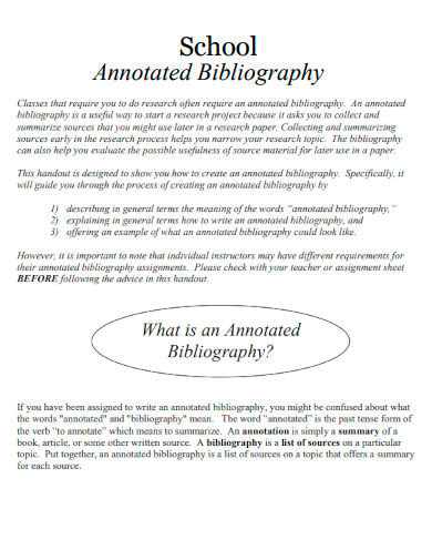 school annotated bibliography