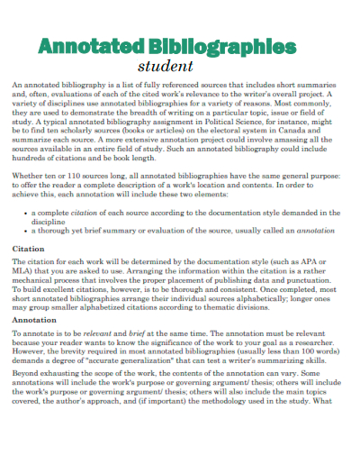 Annotated Bibliography Format - Example, PDF | Examples