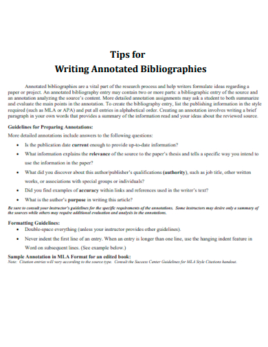 tips for writing annotated bibliographies