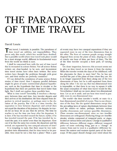 paradoxes of time travel