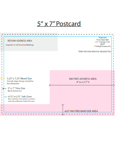5x7 postcard format