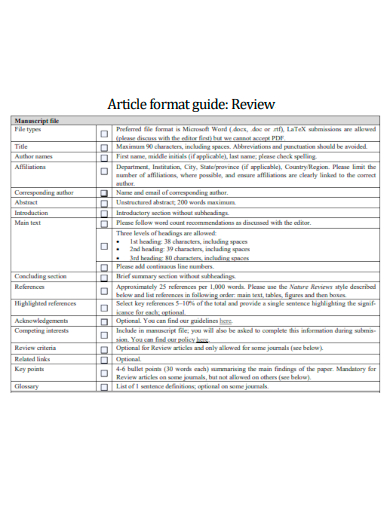 article format guide review