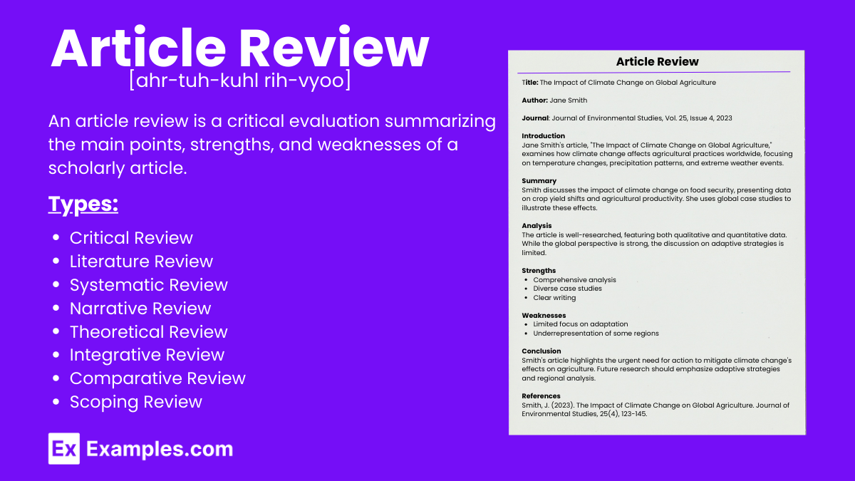 sample article review template