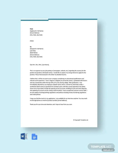 Banking Cover Letter Template