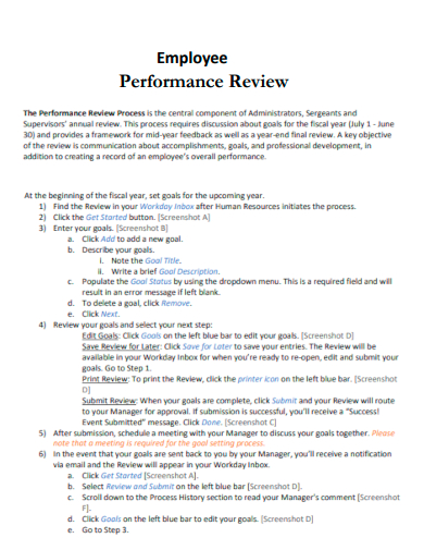 basic employee performance review