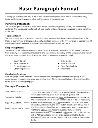 Basic Paragraph Format