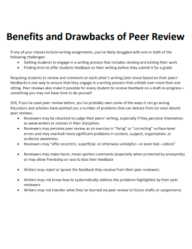 benefits and drawbacks of peer review