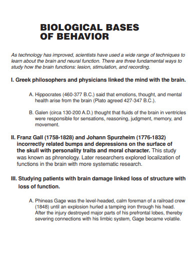 biological bases of behaviour
