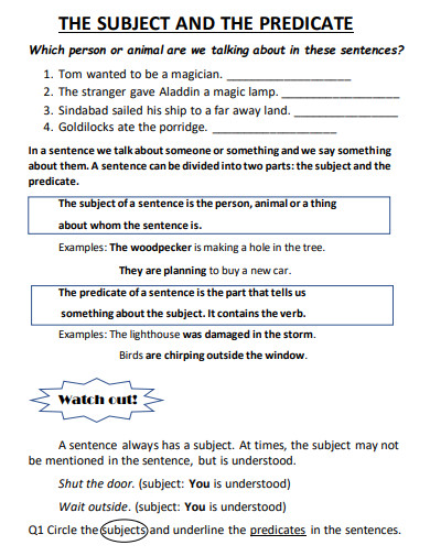 blank subject and predicate