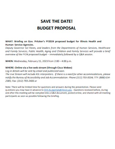 budget proposal save the date
