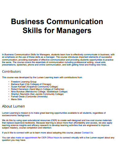 business communication skills for managers