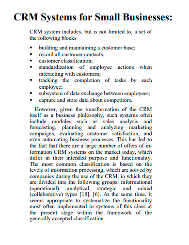 CRM Systems for Small Businesses