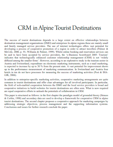 CRM in Alpine Tourist Destinations