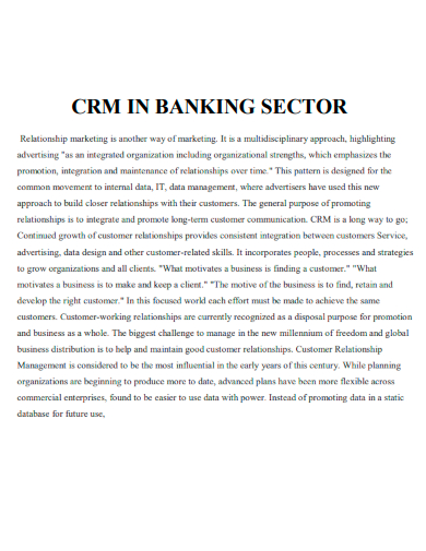 crm in banking sector