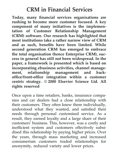 crm in financial services