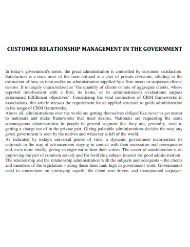 CRM in Government