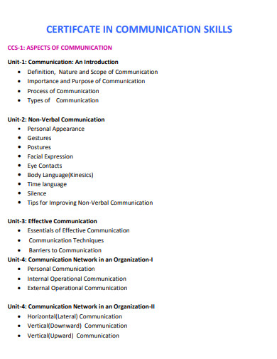 certificate communication skills