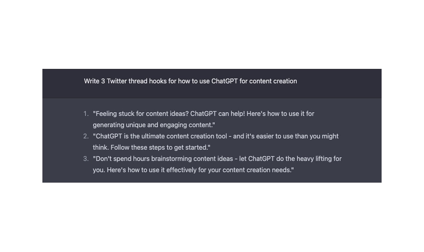 chatgpt use cases for twitter thread hooks