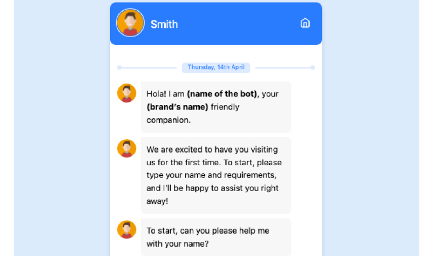 chatbot scripts for greeting new visitors