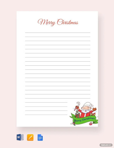 christmas design writing paper template