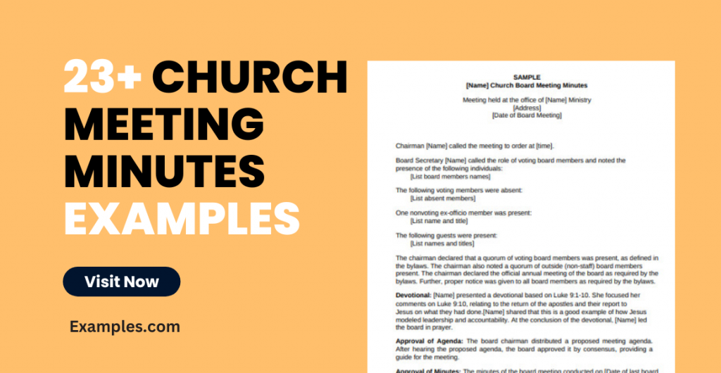 Church Meeting Minutes Examples