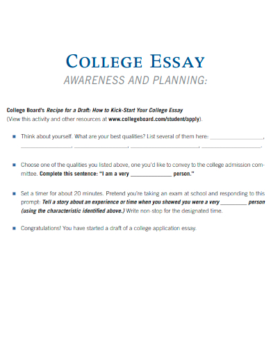 collage essay awareness planning