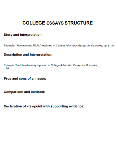 Collage Essay Structure