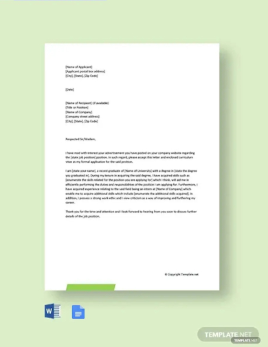 cover letter for fresher template