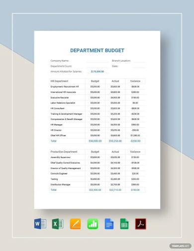 Department Budget Template