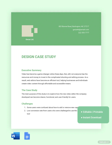 design case study template