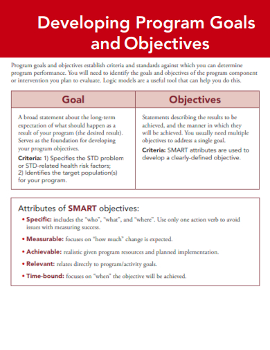 developing program goals and objectives