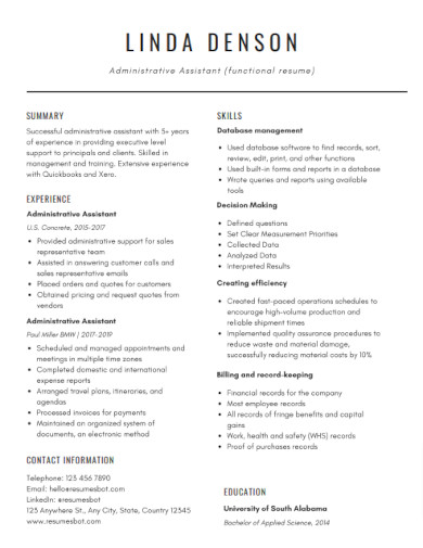 editable administrative assistant resume