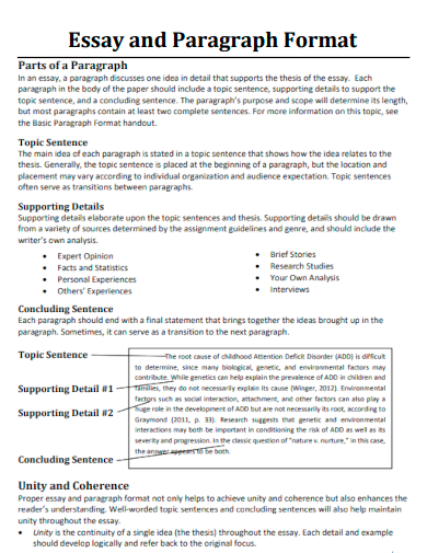 essay and paragraph format