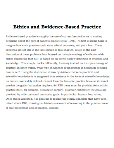 ethics and evidence based practice