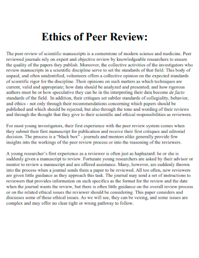 ethics of peer review