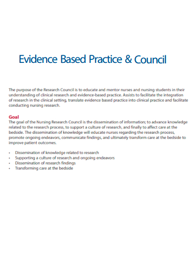 evidence based practice council