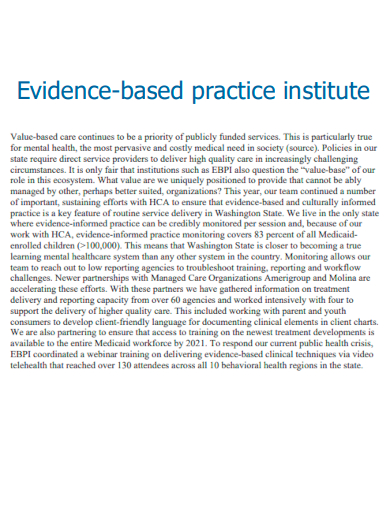 evidence based practice institute