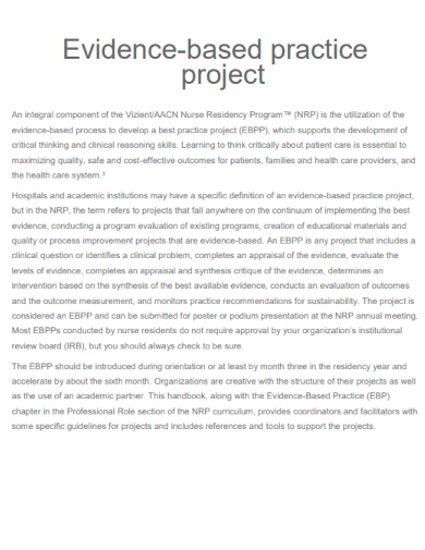 evidence based practice project