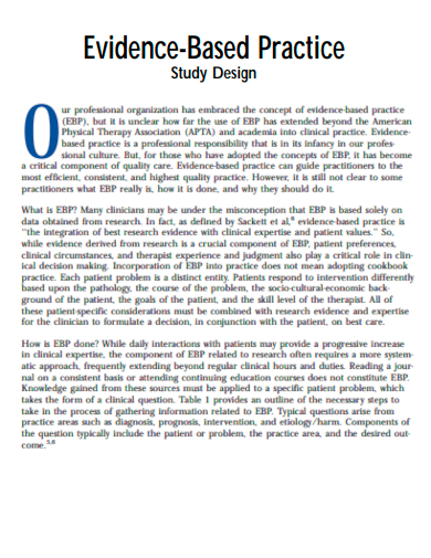 experiment evidence based practice