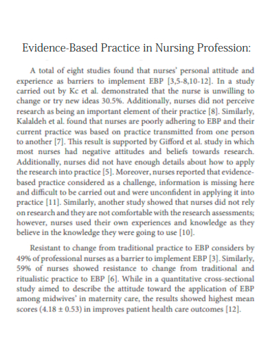 evidence based practice in profession