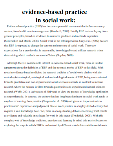 evidence based practice in social work