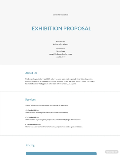 exhibition proposal template