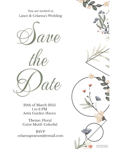 floral save the date template